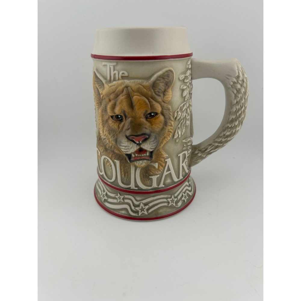 AVON American Animal Stein "Cougar" Ceramic Collectible Mug‎